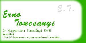erno tomcsanyi business card