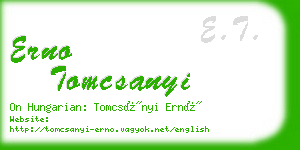 erno tomcsanyi business card